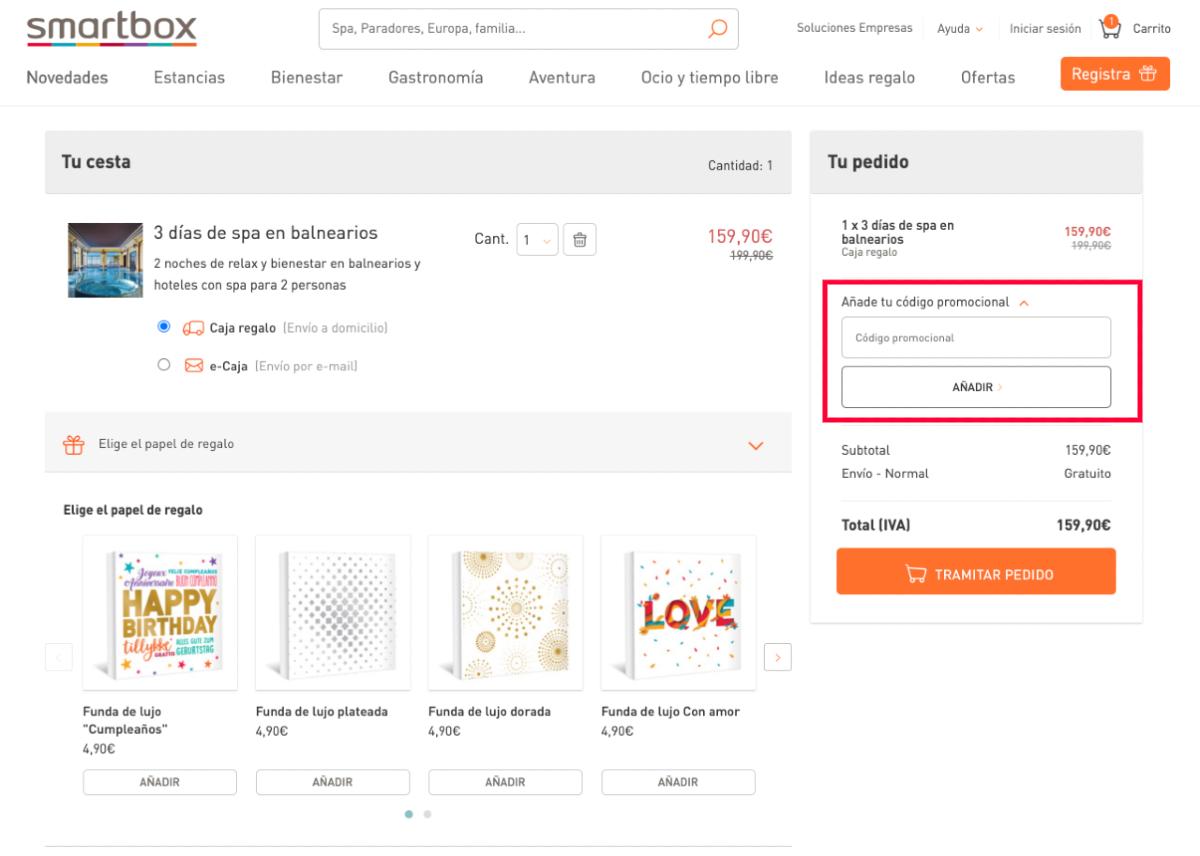 código descuento Smartbox