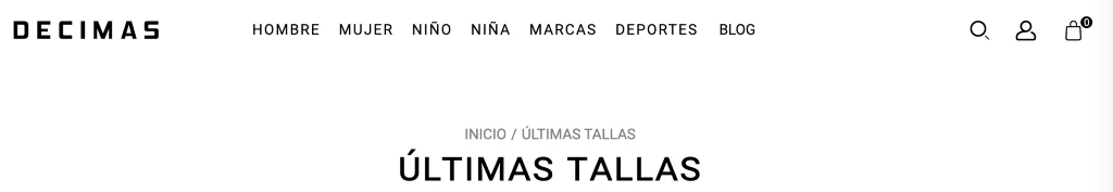 Ofertas Decimas de hasta un 60% en Últimas Tallas